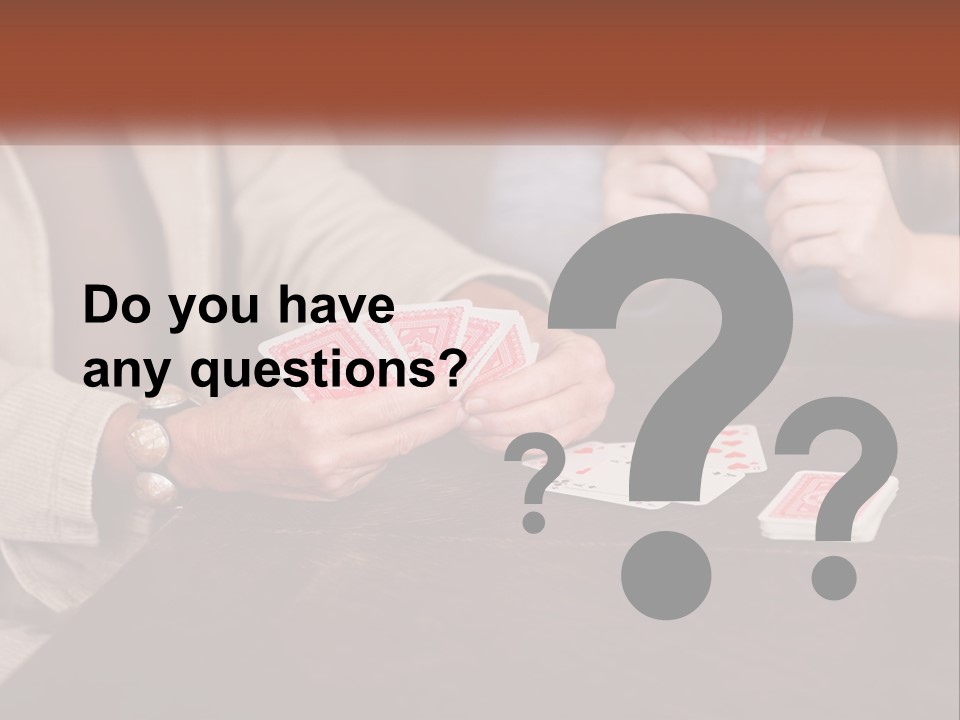 A Man And Woman Playing Cards On A Table PowerPoint Template