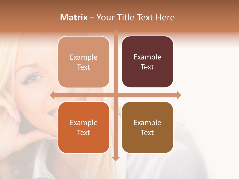 A Beautiful Blond Woman With Blue Eyes Smiling PowerPoint Template