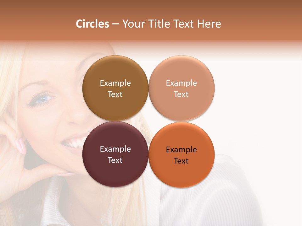 A Beautiful Blond Woman With Blue Eyes Smiling PowerPoint Template