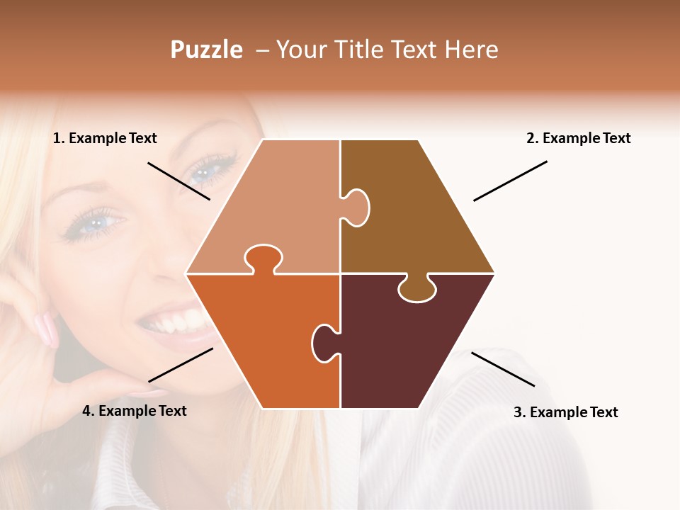 A Beautiful Blond Woman With Blue Eyes Smiling PowerPoint Template