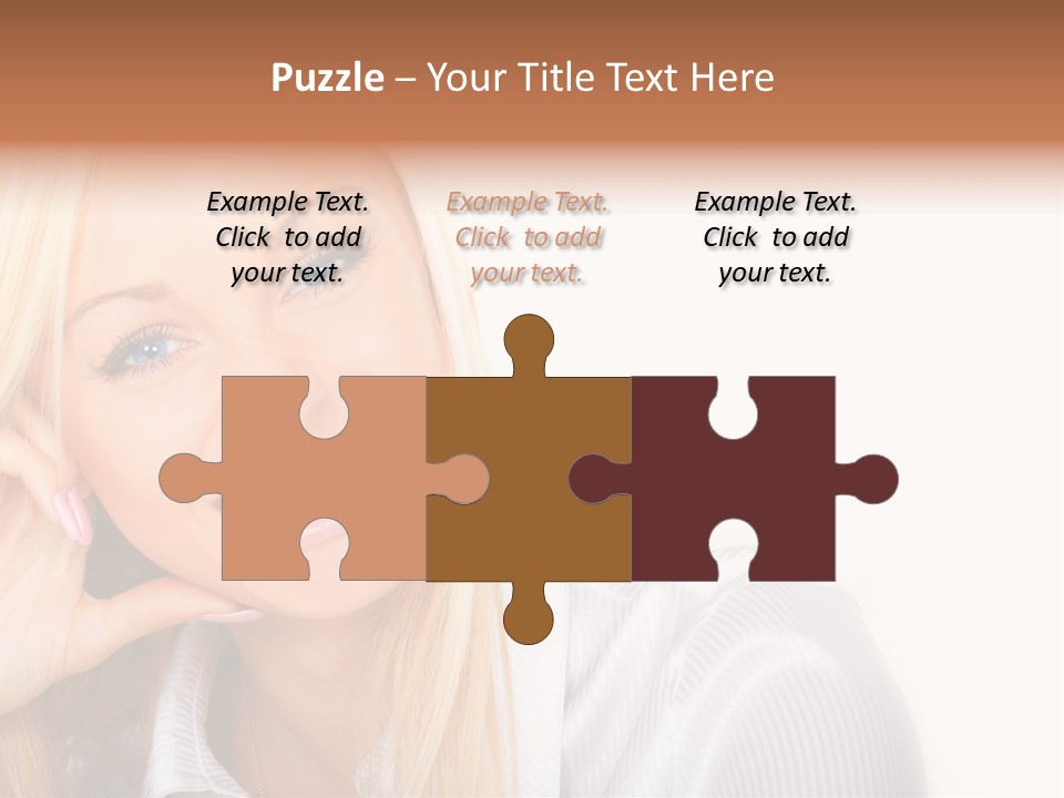 A Beautiful Blond Woman With Blue Eyes Smiling PowerPoint Template