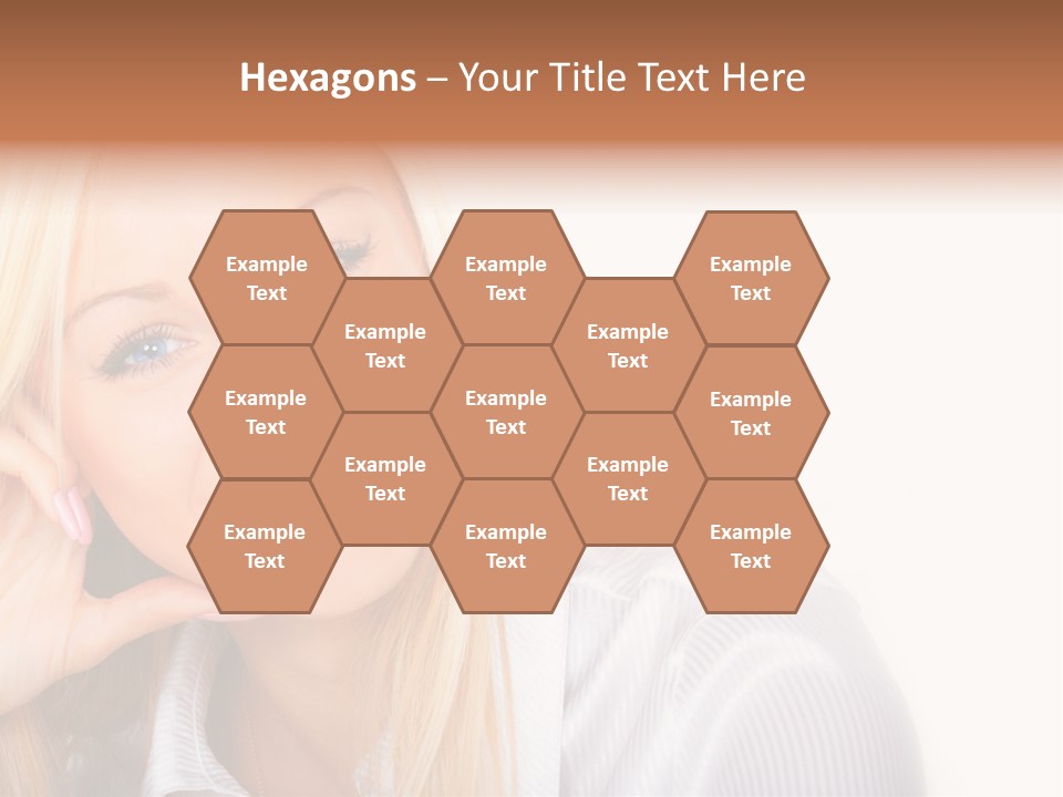 A Beautiful Blond Woman With Blue Eyes Smiling PowerPoint Template