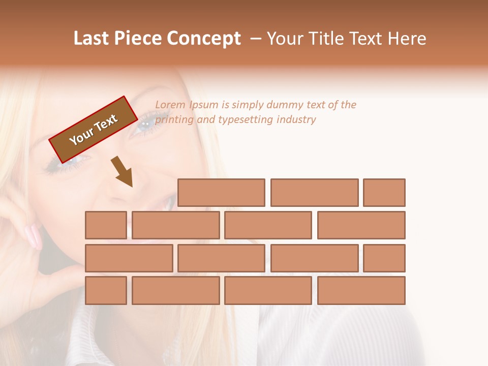 A Beautiful Blond Woman With Blue Eyes Smiling PowerPoint Template