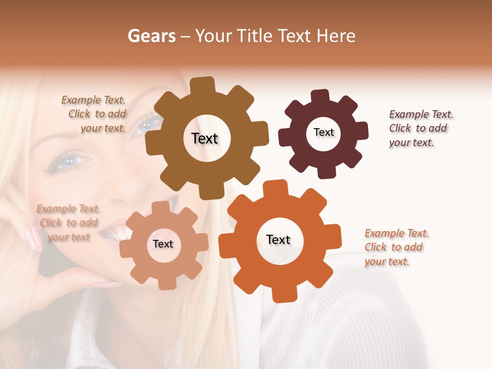 A Beautiful Blond Woman With Blue Eyes Smiling PowerPoint Template