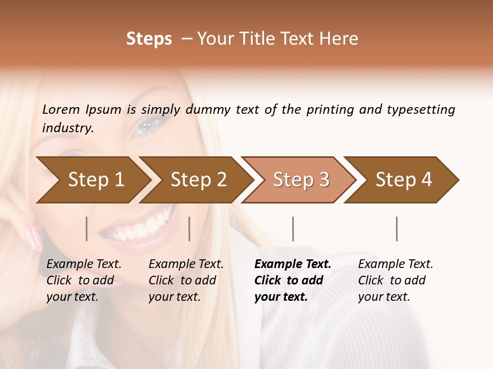 A Beautiful Blond Woman With Blue Eyes Smiling PowerPoint Template