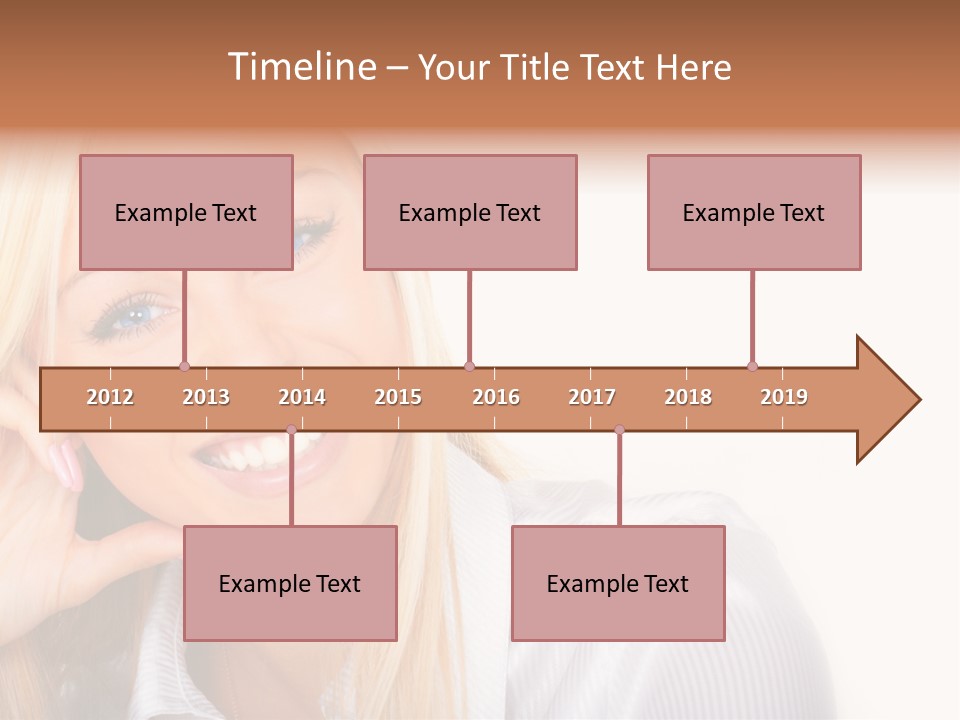 A Beautiful Blond Woman With Blue Eyes Smiling PowerPoint Template