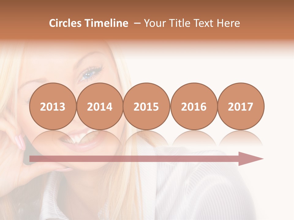 A Beautiful Blond Woman With Blue Eyes Smiling PowerPoint Template