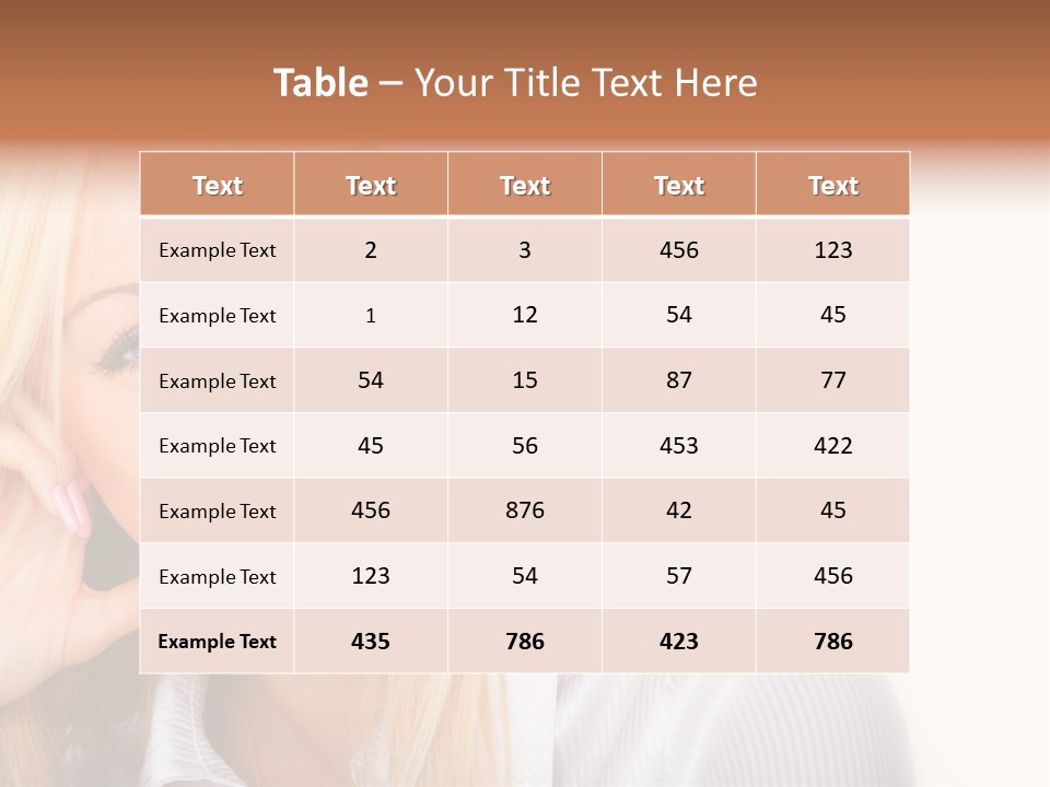 A Beautiful Blond Woman With Blue Eyes Smiling PowerPoint Template