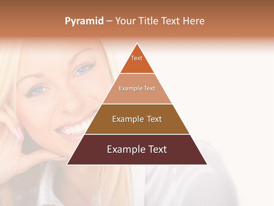 A Beautiful Blond Woman With Blue Eyes Smiling PowerPoint Template
