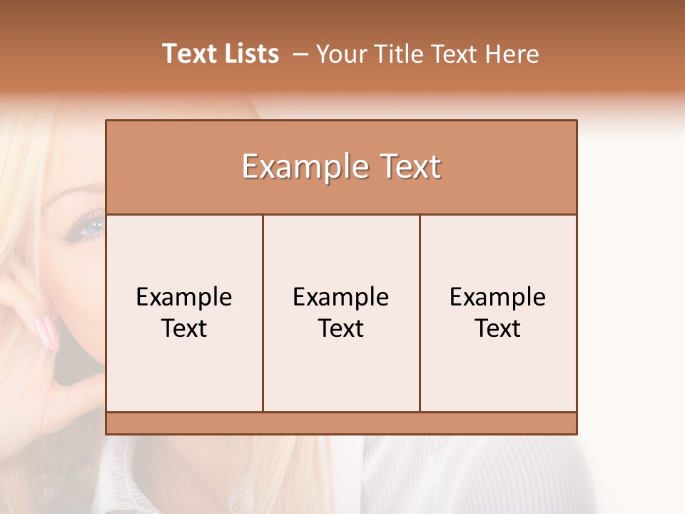 A Beautiful Blond Woman With Blue Eyes Smiling PowerPoint Template