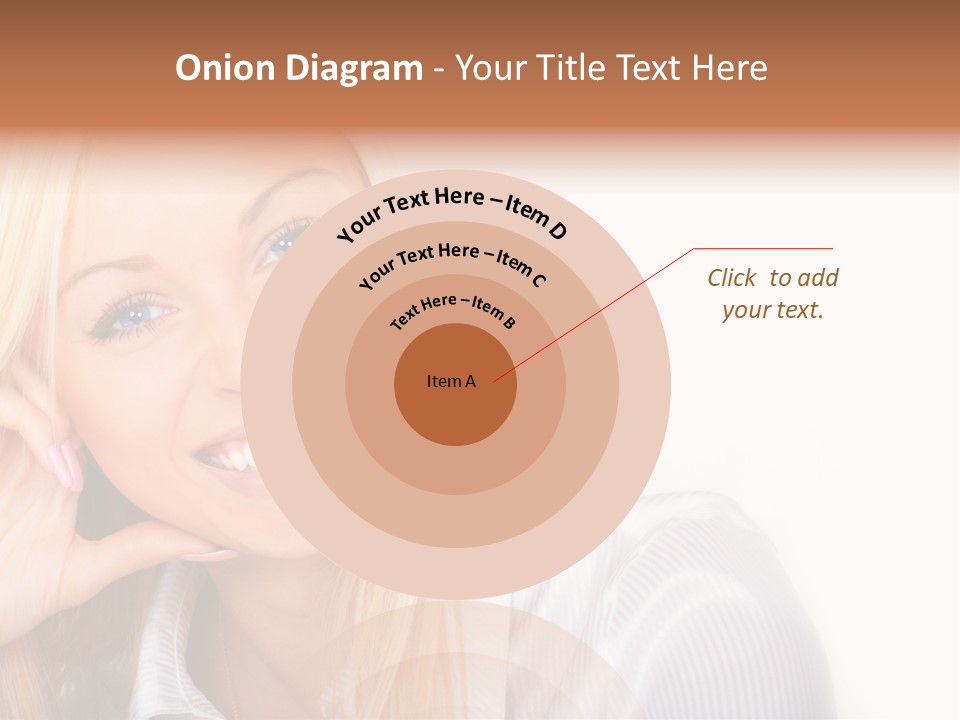 A Beautiful Blond Woman With Blue Eyes Smiling PowerPoint Template