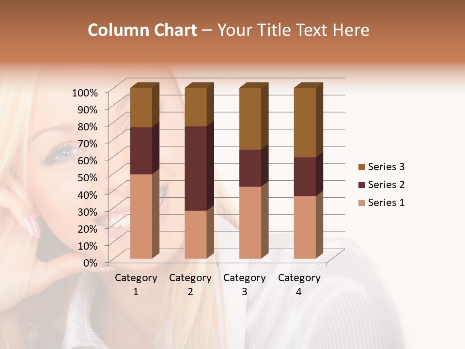 A Beautiful Blond Woman With Blue Eyes Smiling PowerPoint Template