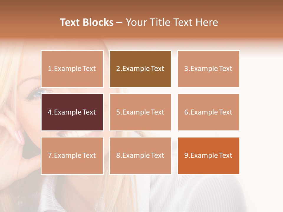 A Beautiful Blond Woman With Blue Eyes Smiling PowerPoint Template