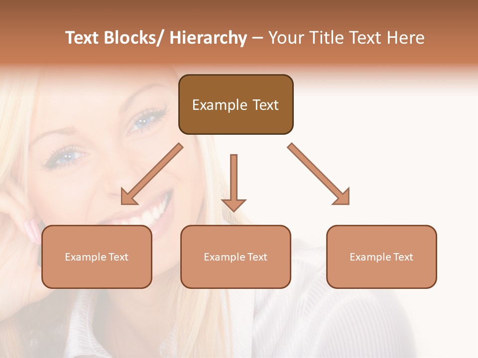 A Beautiful Blond Woman With Blue Eyes Smiling PowerPoint Template