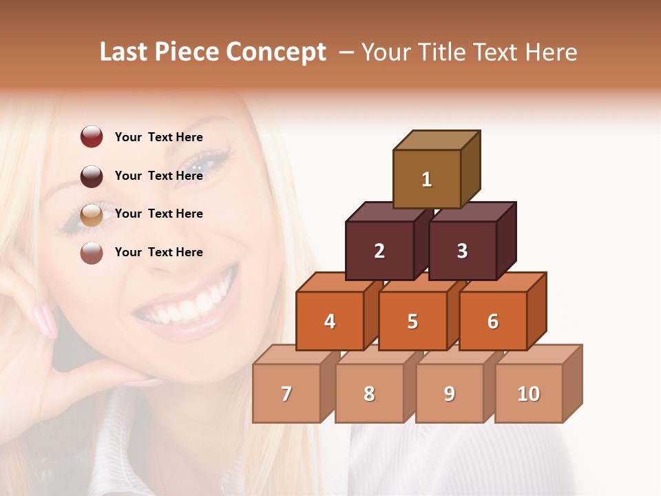 A Beautiful Blond Woman With Blue Eyes Smiling PowerPoint Template