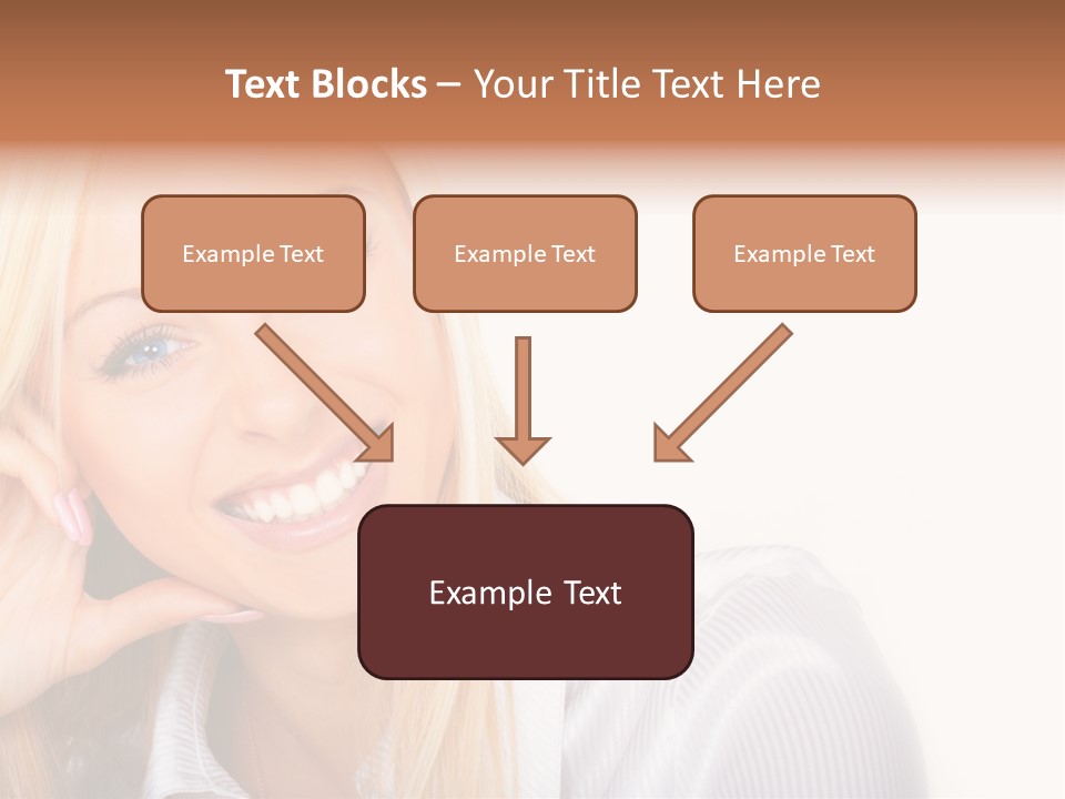 A Beautiful Blond Woman With Blue Eyes Smiling PowerPoint Template