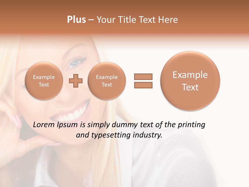 A Beautiful Blond Woman With Blue Eyes Smiling PowerPoint Template