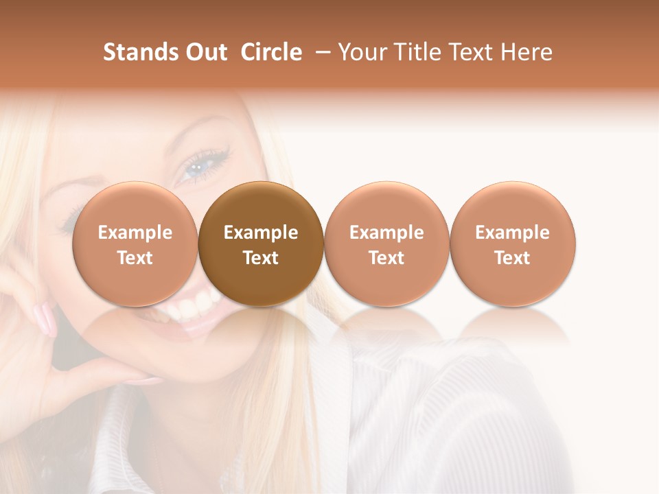 A Beautiful Blond Woman With Blue Eyes Smiling PowerPoint Template
