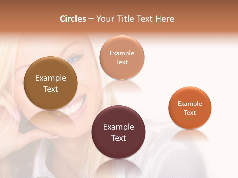 A Beautiful Blond Woman With Blue Eyes Smiling PowerPoint Template