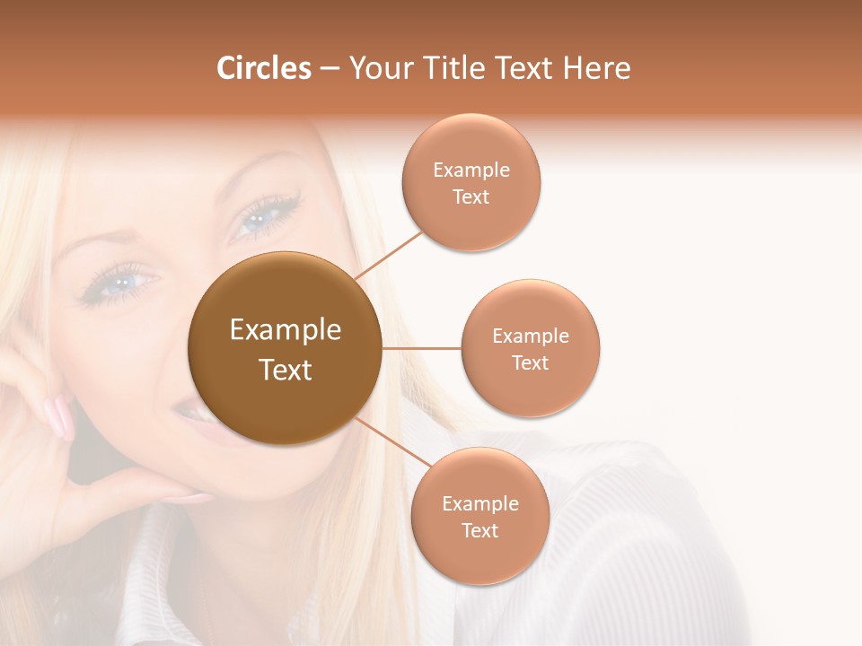 A Beautiful Blond Woman With Blue Eyes Smiling PowerPoint Template