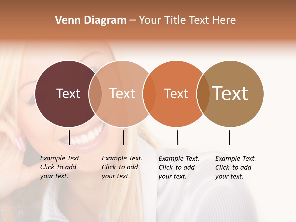 A Beautiful Blond Woman With Blue Eyes Smiling PowerPoint Template