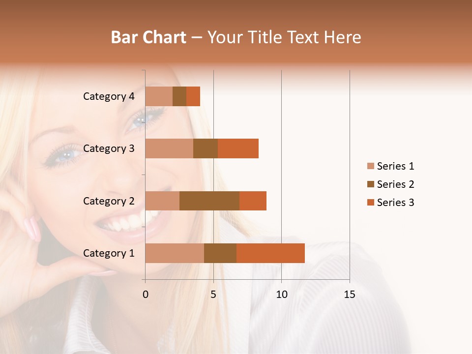 A Beautiful Blond Woman With Blue Eyes Smiling PowerPoint Template