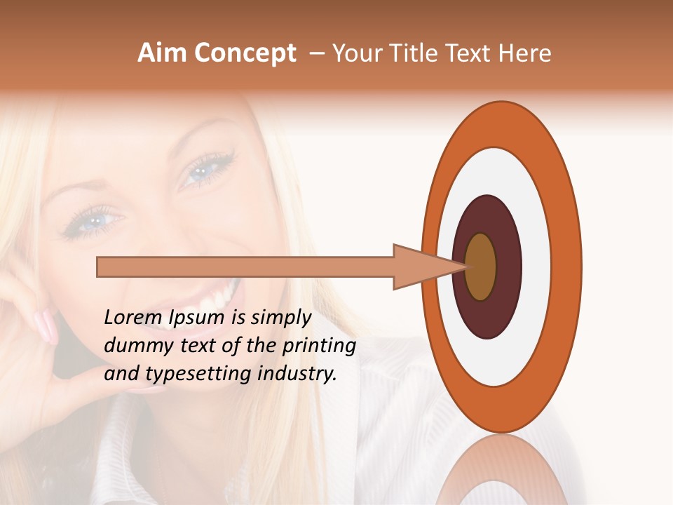 A Beautiful Blond Woman With Blue Eyes Smiling PowerPoint Template