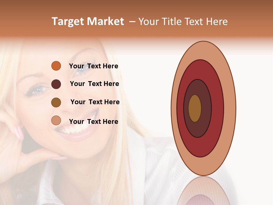 A Beautiful Blond Woman With Blue Eyes Smiling PowerPoint Template