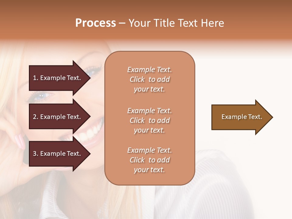 A Beautiful Blond Woman With Blue Eyes Smiling PowerPoint Template