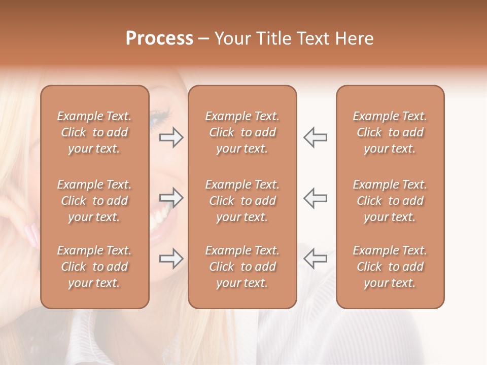 A Beautiful Blond Woman With Blue Eyes Smiling PowerPoint Template