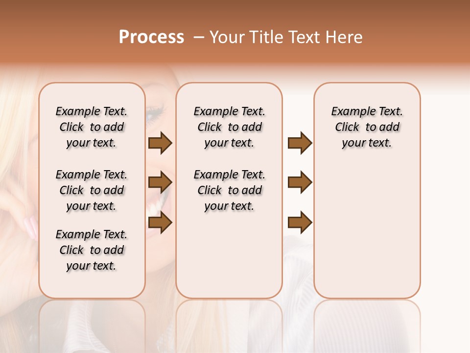 A Beautiful Blond Woman With Blue Eyes Smiling PowerPoint Template