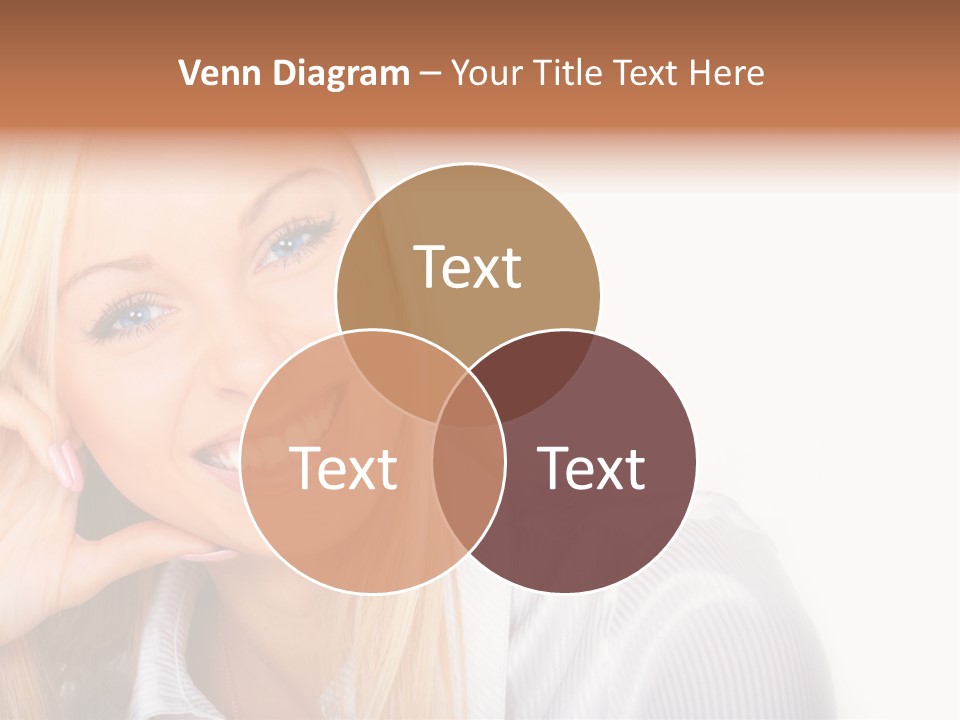 A Beautiful Blond Woman With Blue Eyes Smiling PowerPoint Template