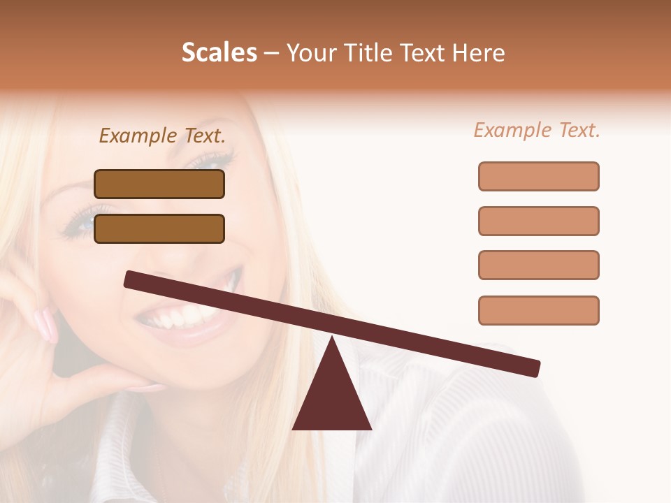 A Beautiful Blond Woman With Blue Eyes Smiling PowerPoint Template