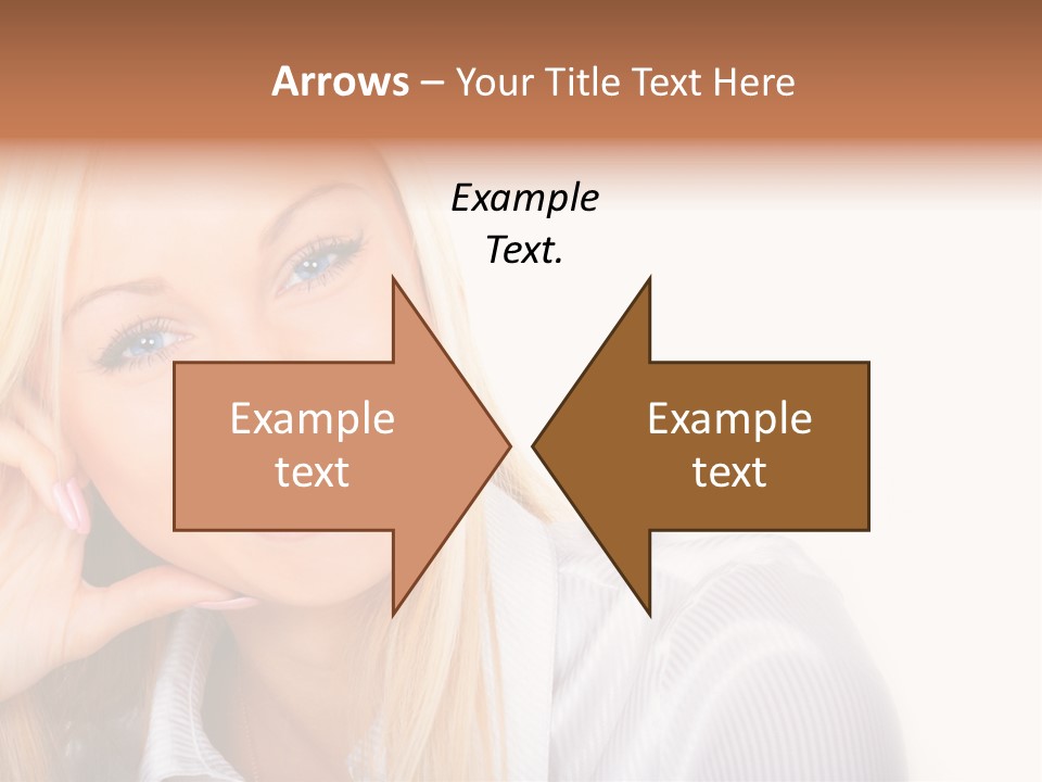 A Beautiful Blond Woman With Blue Eyes Smiling PowerPoint Template