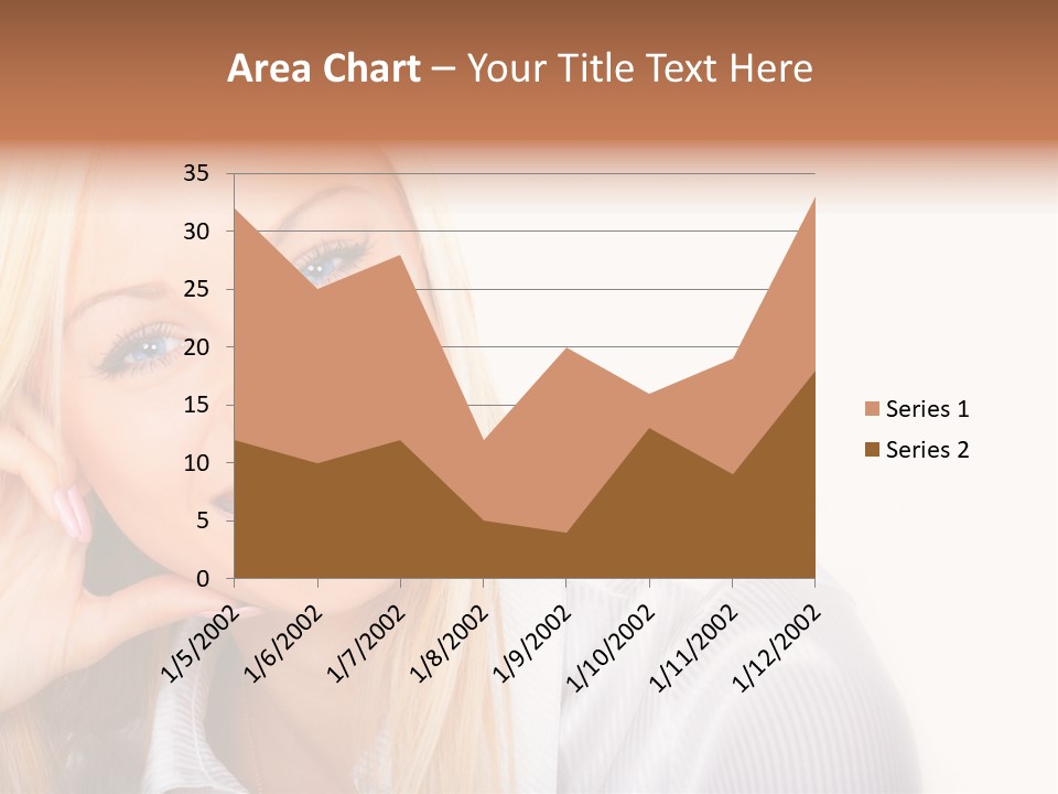 A Beautiful Blond Woman With Blue Eyes Smiling PowerPoint Template