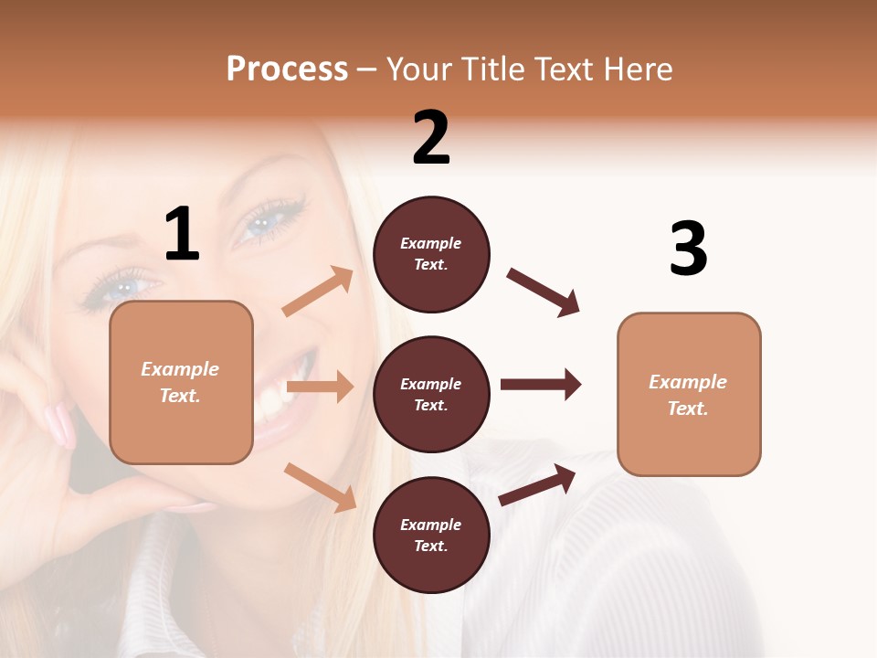 A Beautiful Blond Woman With Blue Eyes Smiling PowerPoint Template