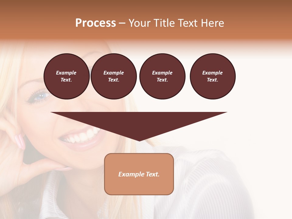 A Beautiful Blond Woman With Blue Eyes Smiling PowerPoint Template