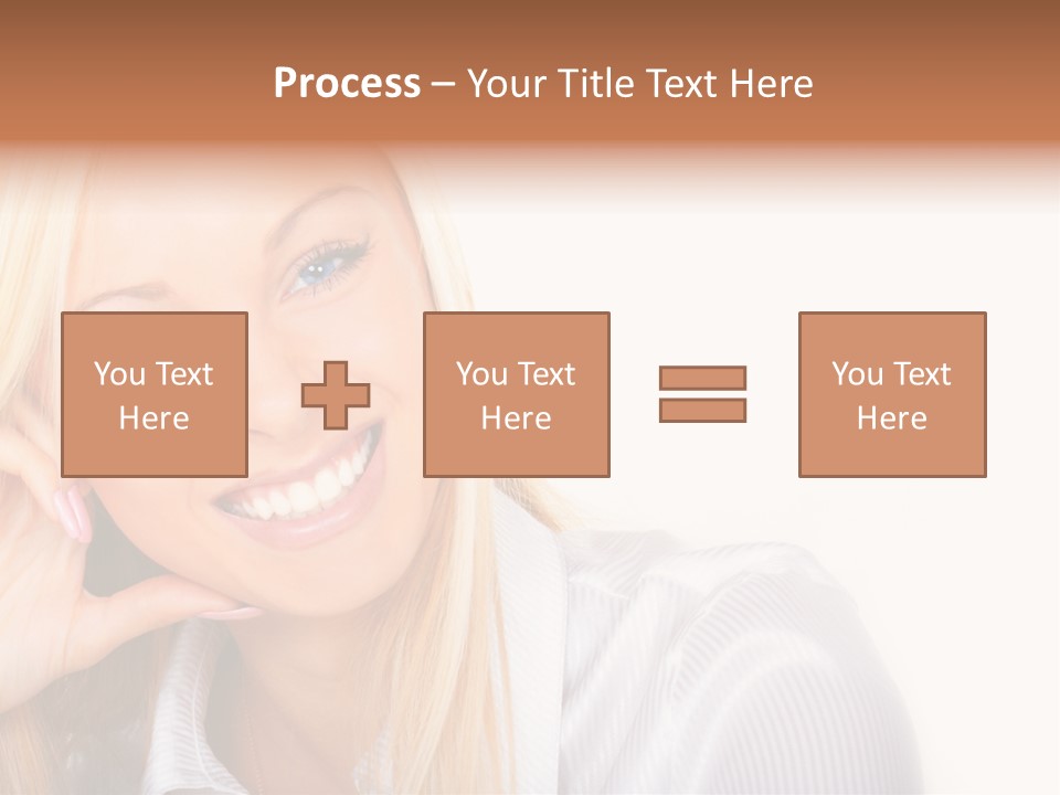 A Beautiful Blond Woman With Blue Eyes Smiling PowerPoint Template