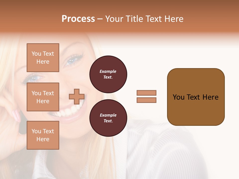 A Beautiful Blond Woman With Blue Eyes Smiling PowerPoint Template