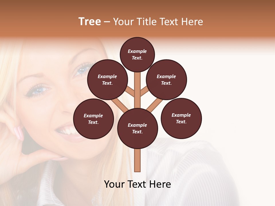 A Beautiful Blond Woman With Blue Eyes Smiling PowerPoint Template
