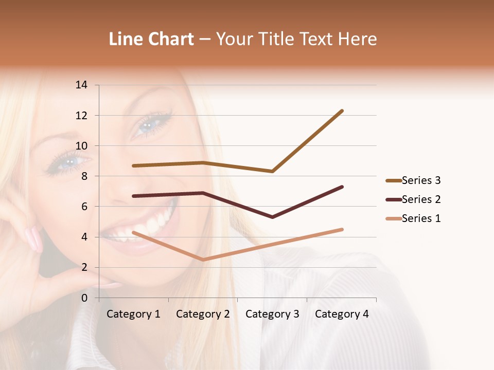 A Beautiful Blond Woman With Blue Eyes Smiling PowerPoint Template