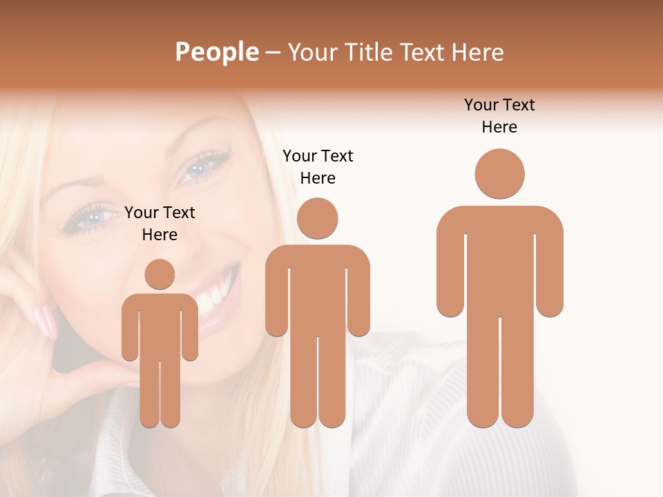 A Beautiful Blond Woman With Blue Eyes Smiling PowerPoint Template