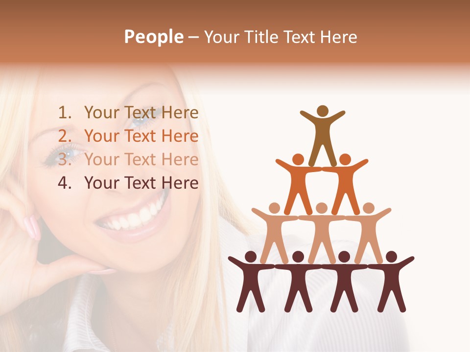 A Beautiful Blond Woman With Blue Eyes Smiling PowerPoint Template