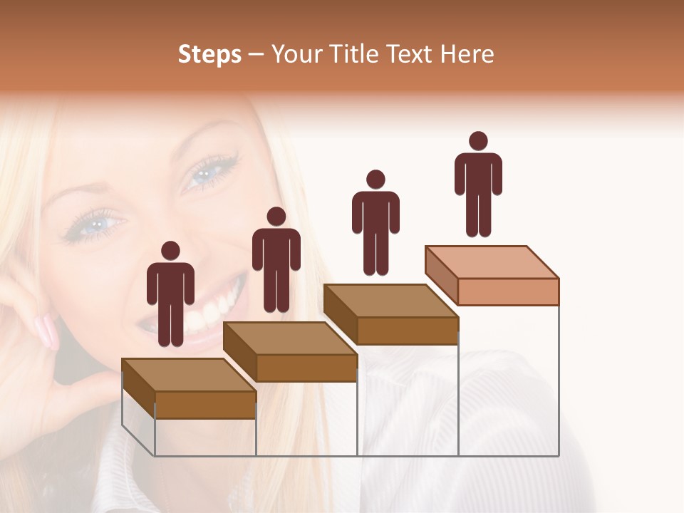 A Beautiful Blond Woman With Blue Eyes Smiling PowerPoint Template