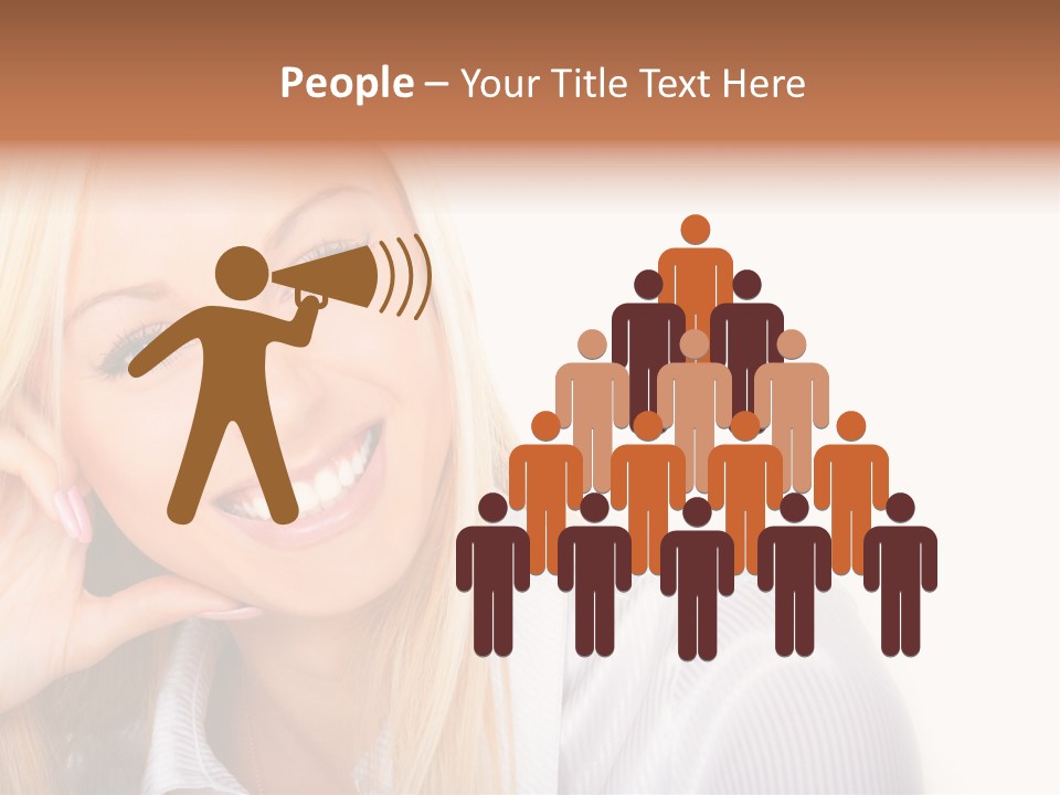 A Beautiful Blond Woman With Blue Eyes Smiling PowerPoint Template