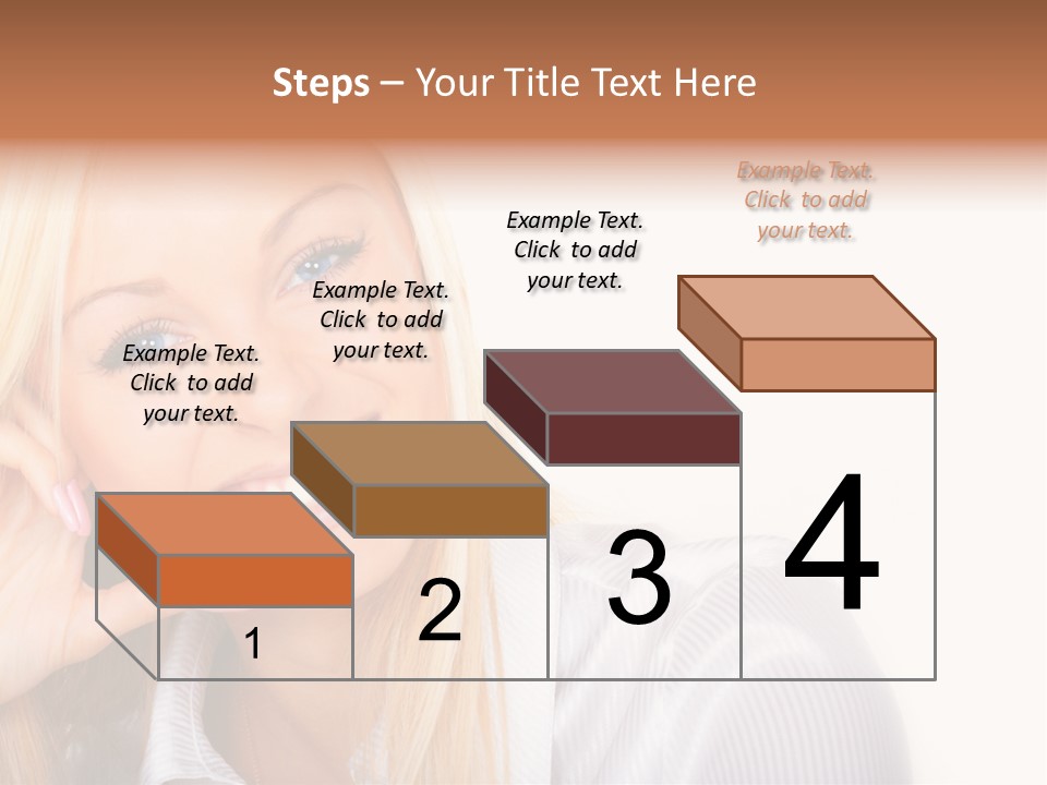A Beautiful Blond Woman With Blue Eyes Smiling PowerPoint Template