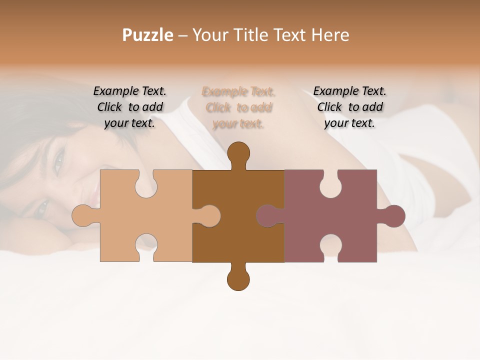 A Woman Laying On A Bed Smiling For The Camera PowerPoint Template