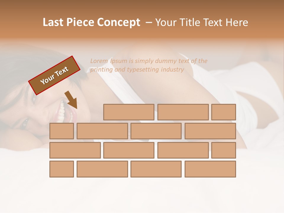 A Woman Laying On A Bed Smiling For The Camera PowerPoint Template