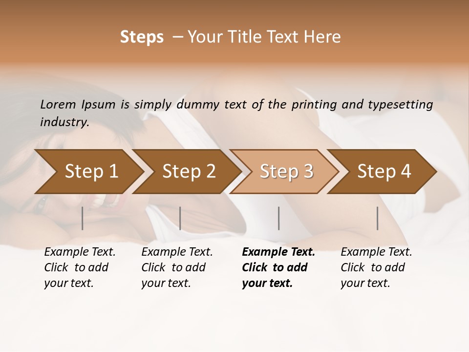 A Woman Laying On A Bed Smiling For The Camera PowerPoint Template