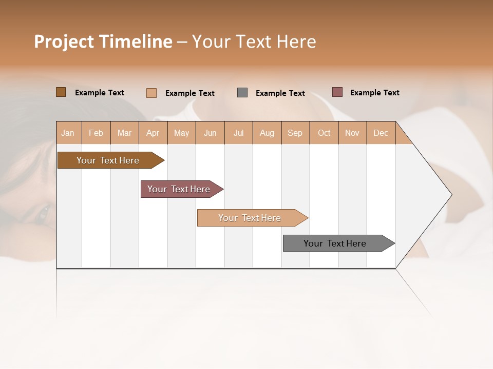 A Woman Laying On A Bed Smiling For The Camera PowerPoint Template